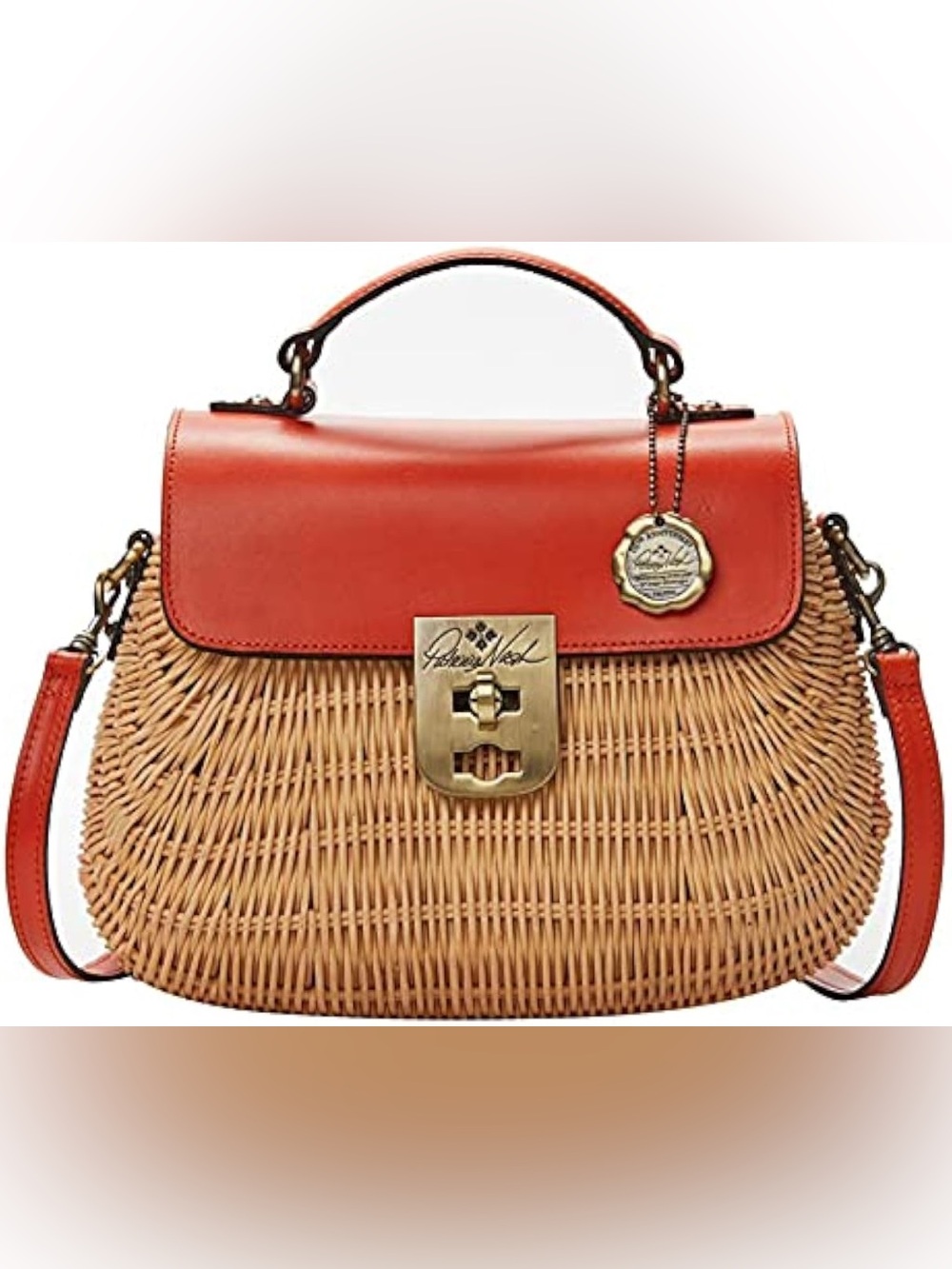 Patricia Nash Colimena Wicker and Leather Satchel